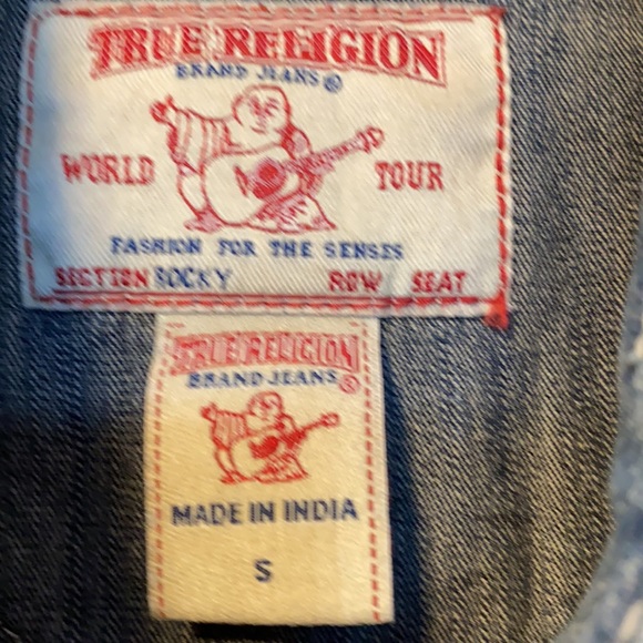 Jeans shirt with Swarovski Cristal buttons, vintage! Bought to small! - Picture 3 of 4